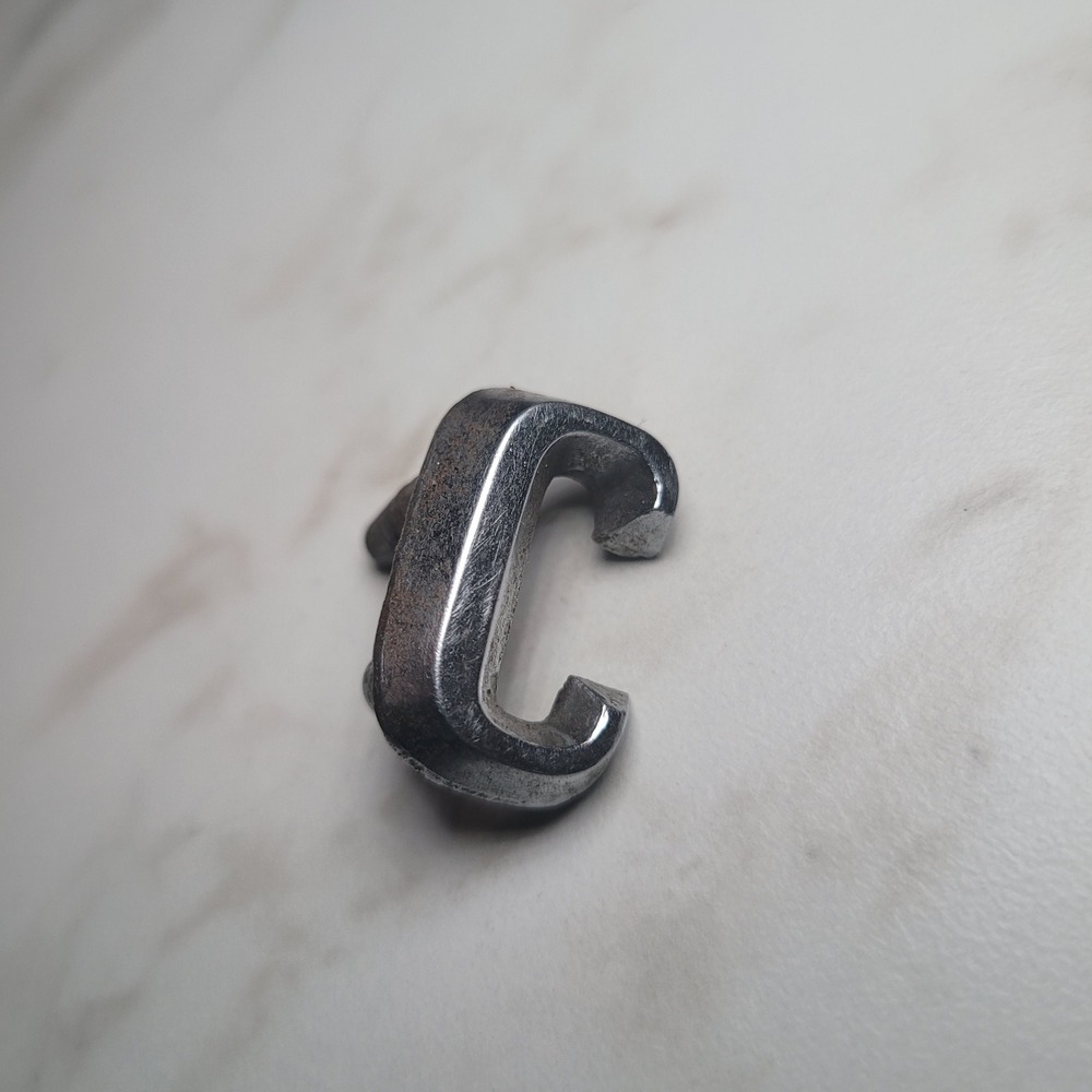 Vintage‎ Chrome Metal Letter C Emblem Badge Auto Part Replacement Decal